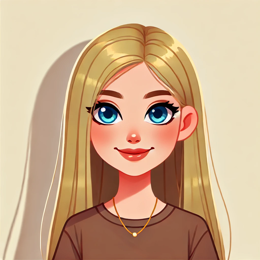 DALL·E 2025-01-08 14.16.57 - Create a cartoon-style illustration of a young woman with fair skin, long straight blonde hair that extends past her shoulders, and blue eyes. She has
